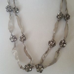 Ribbon rhinestone necklaces